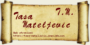 Tasa Mateljević vizit kartica